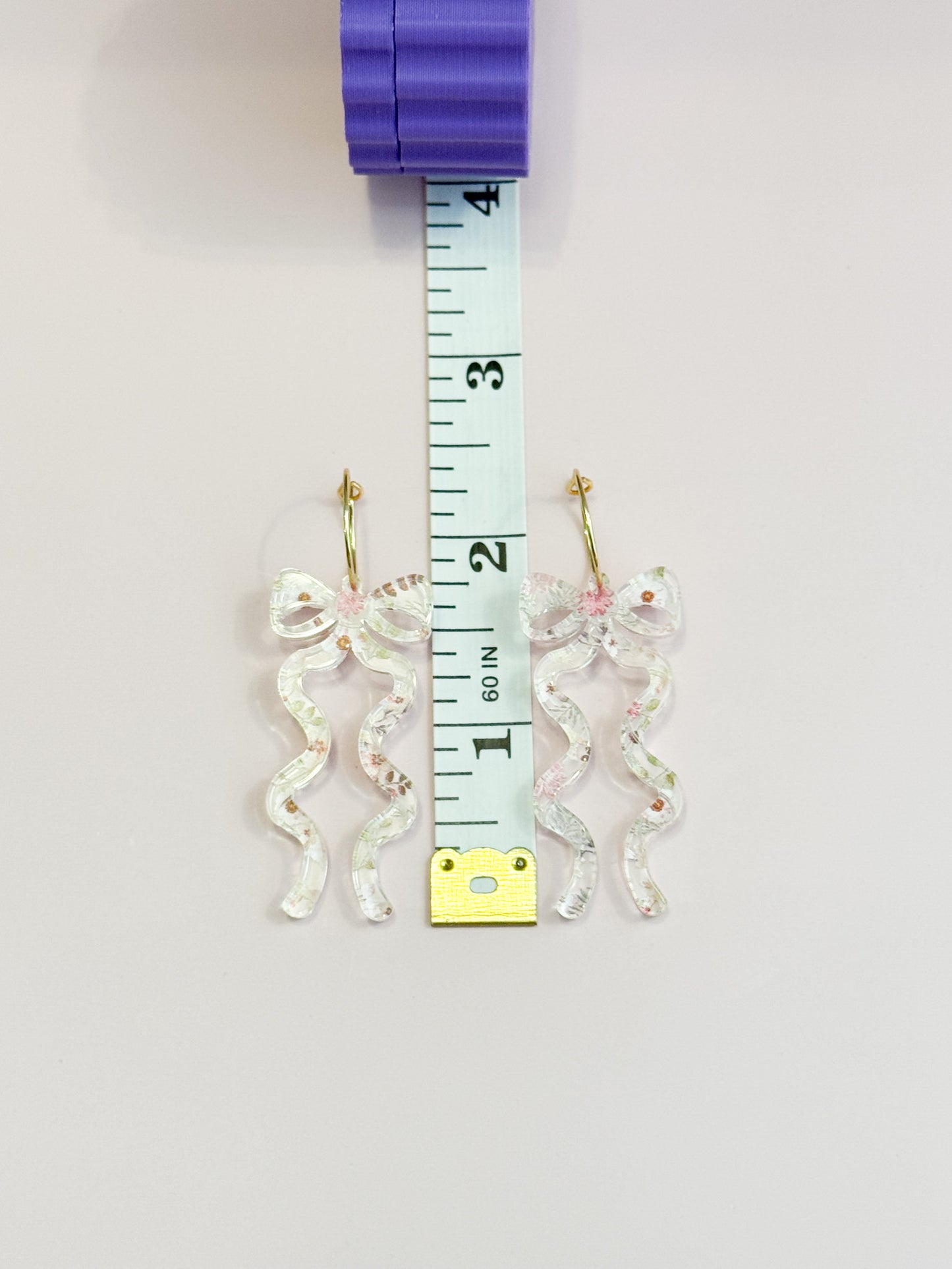 Coquette Bow Earrings with Flowers