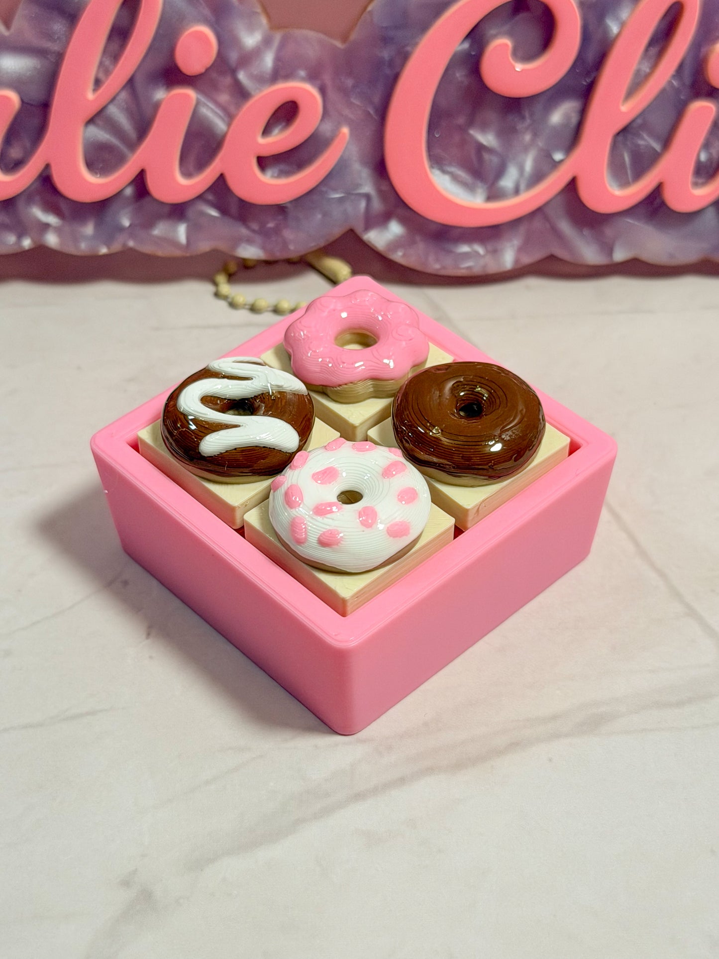 Preppy Pink Donut Box Fidget Clicker