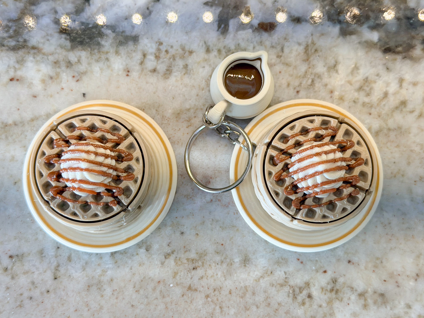 Caramel and Cream Waffle Stack Fidget Clicker