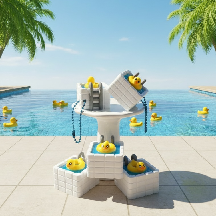 Ducky Pool Float Swimming Pool Fidget Clicker
