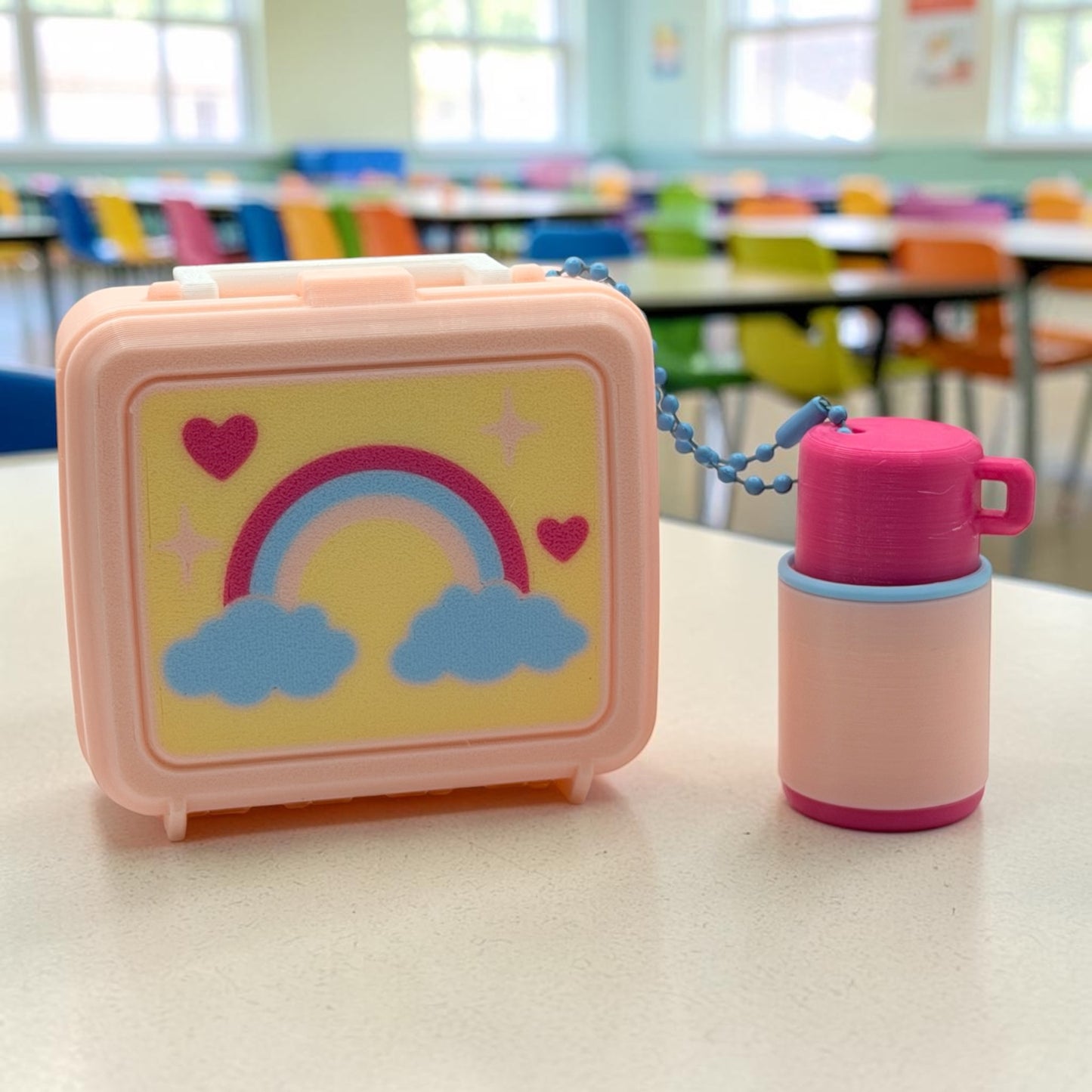 Retro Rainbow Lunch Box Fidget Clicker – Sensory Stress Relief Toy