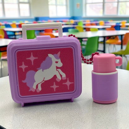 Retro Unicorn Lunch Box Fidget Clicker – Sensory Stress Relief Toy