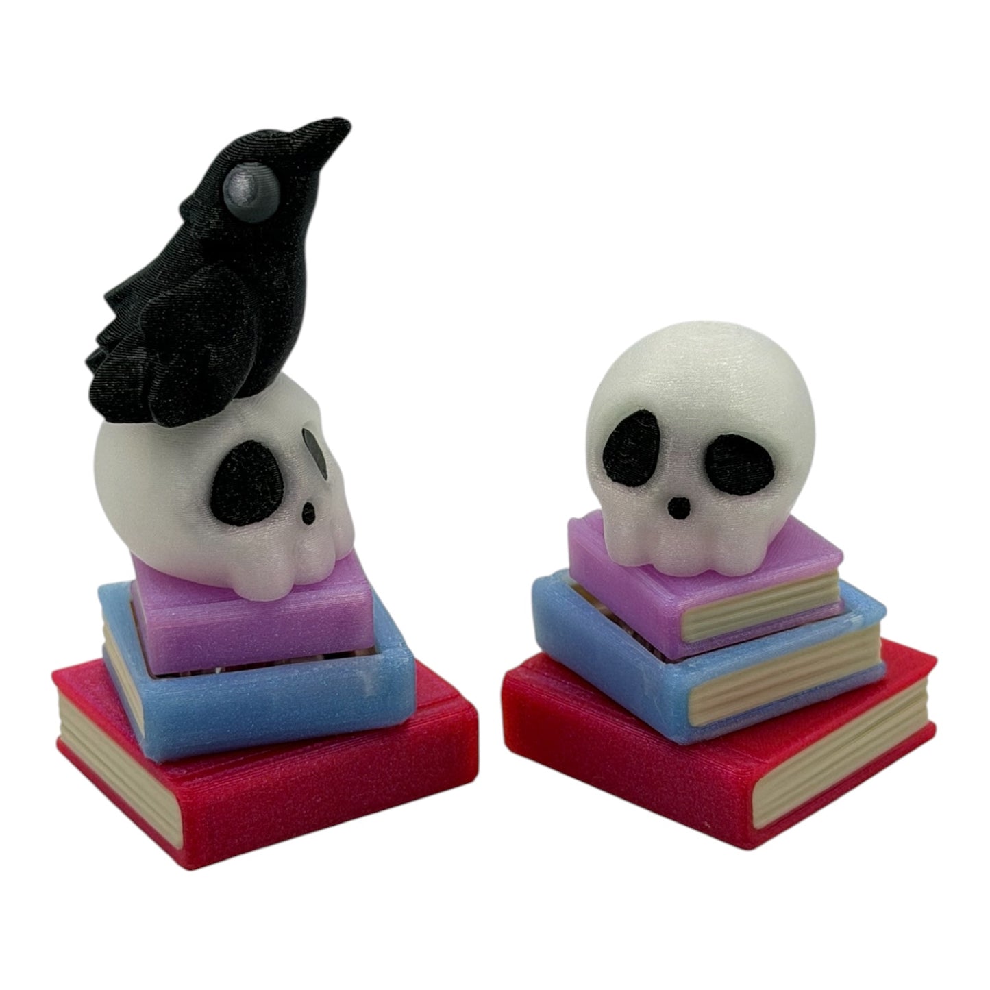 Spooky Skull & Raven Book Stack Fidget Clicker