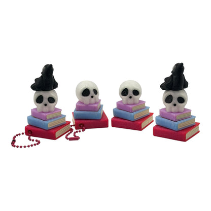 Spooky Skull & Raven Book Stack Fidget Clicker