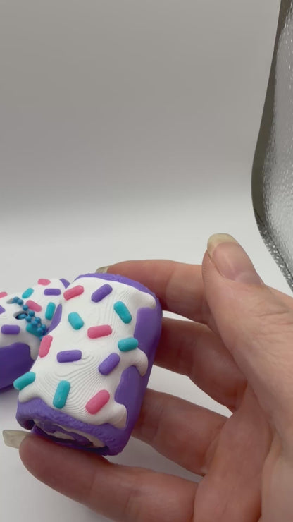 Purple Sprinkles Cake Roll Fidget Clicker – Sensory Stress Relief Toy